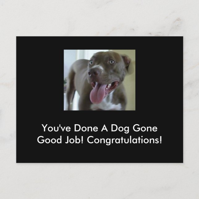 You've Done A Dog Gone Good Job! Postcard (Front)