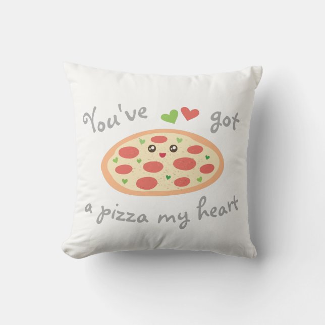 You've Got a Pizza My Heart Cute Funny Love Pun Cushion (Front)