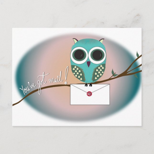 You've got mail with a cute owl Postcard (Front)