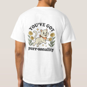 You've Got Purr-sonality - Retro 70s Playful Cat & T-Shirt