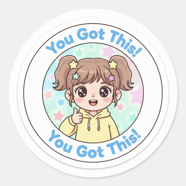 You've got this classic round sticker (Front)