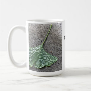 You've got this~Green Ginko Leaf Water Droplets Coffee Mug