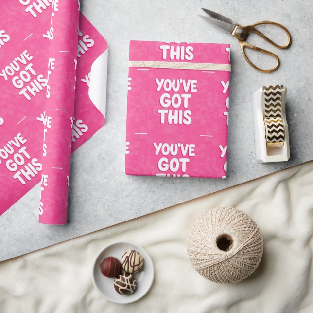 You've got this words on pink wrapping paper (Crafts)