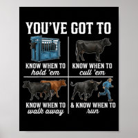 Youve Got to Know When to Holdem Retro Funny Cow