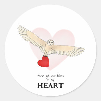 You've Got Your Talons in My Heart Owl Classic Round Sticker