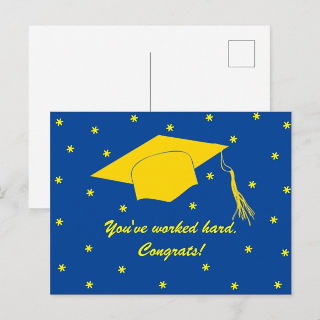 You've worked hard. Congrats! Postcard (Front/Back)