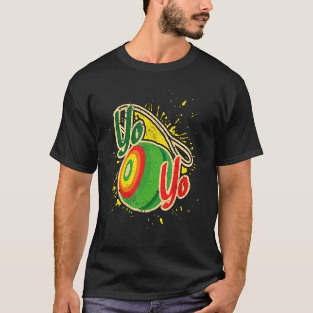 Yoyo Graphic I Practice Cool Yoyo Skills Show Yo Y T-Shirt (Front)