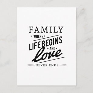 ypography Inspirational Family Quote Postcard