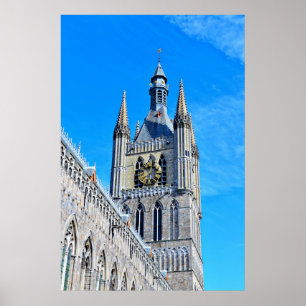 Ypres Cloth Hall in bright spring day Poster