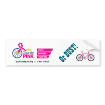 YSC Tour de Pink or Bust! Bumper Sticker