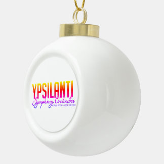 YSO Bulb Colour Logo Ceramic Ball Christmas Ornament