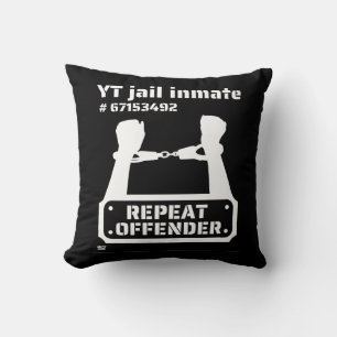 "YT JAIL INMATE" funny prison inmate Cushion