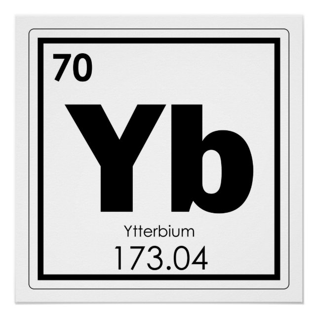 Ytterbium chemical element symbol chemistry formul poster (Front)