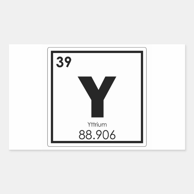 Yttrium chemical element symbol chemistry formula rectangular sticker (Front)