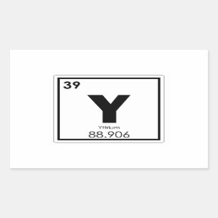 Yttrium chemical element symbol chemistry formula rectangular sticker