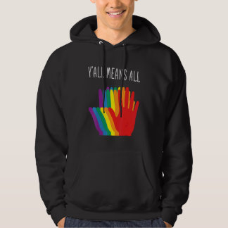 Yu2019all Means All Rainbow Hearts Flag Lgbt For P Hoodie