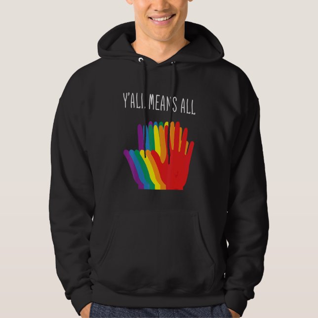 Yu2019all Means All Rainbow Hearts Flag Lgbt For P Hoodie (Front)