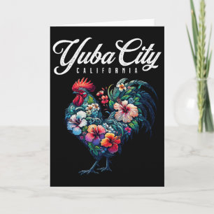 Yu City California Tropical Chicken With Hibiscus Card
