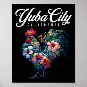 Yu City California Tropical Chicken With Hibiscus Poster