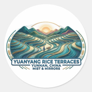 YUANYANG RICE TERRACES CLASSIC ROUND STICKER