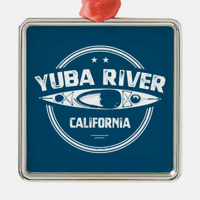 Yuba River California Kayaking Metal Ornament (Front)