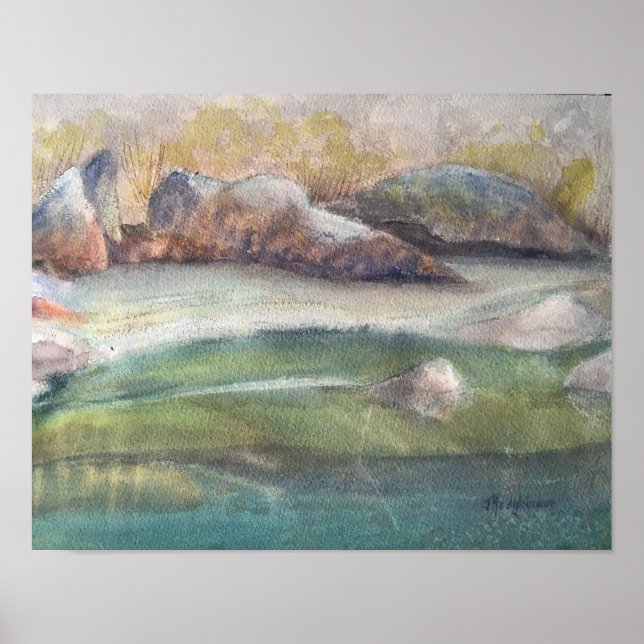 YUBA RIVER, WATERCOLOUR POSTER (Front)