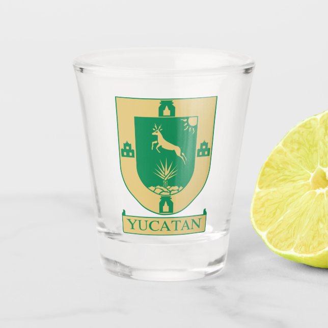 Yucatán Coat of Arms - Mexico Shot Glass (Front)