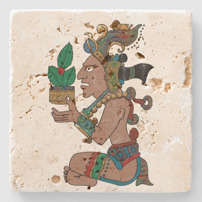 Yucatan Psychedelic Mexicano Visiones Stone Coaster (Front)