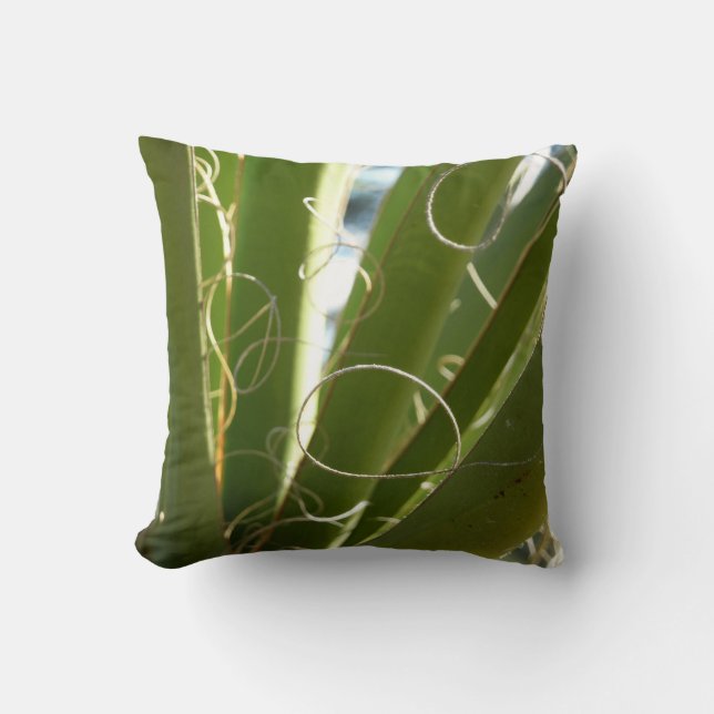 Yucca Leaves Green Nature Photography Cushion (Front)