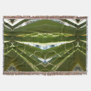 Yucca Leaves Green Nature Photography Throw Blanket