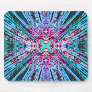 Yucca Op Art in Turquoise Mouse Pad