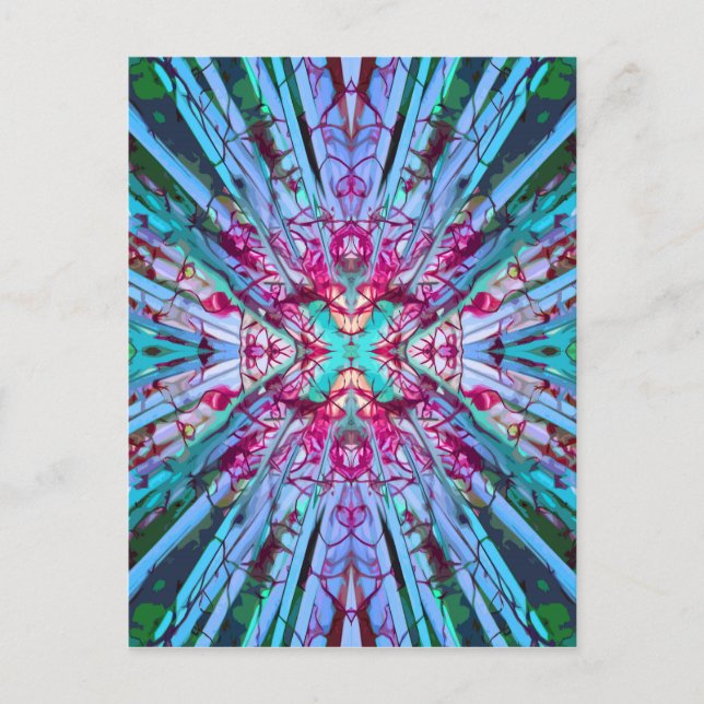 Yucca Op Art in Turquoise Postcard (Front)
