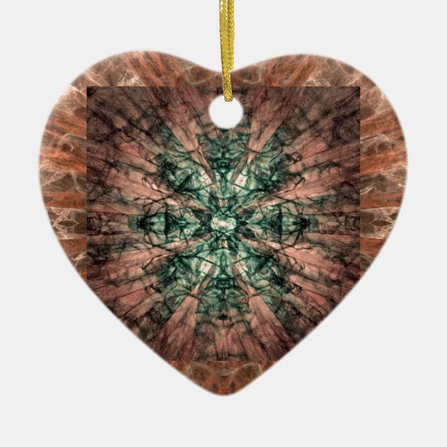 Yucca Op Quilt Ceramic Tree Decoration (Front)