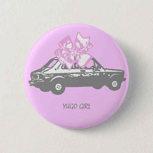 Yugo girl 6 cm round badge (Front)