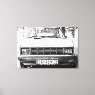 Yugo, old yugoslavian car canvas print
