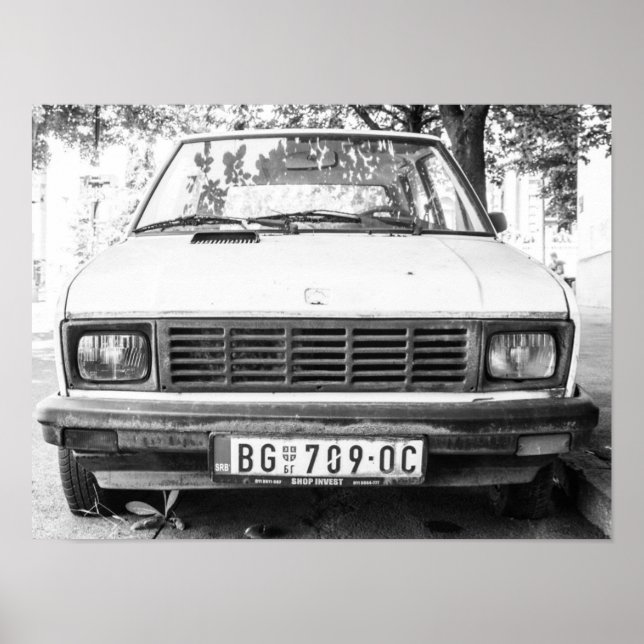 Yugo, old yugoslavian car luggage poster (Front)