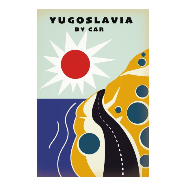 Yugoslavia By Car vintage travel poster (Front)