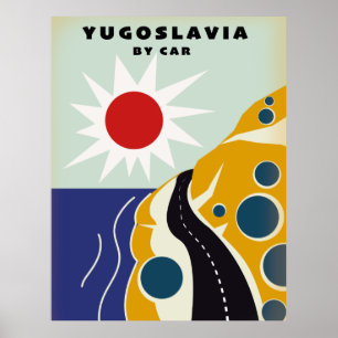 Yugoslavia By Car vintage travel poster