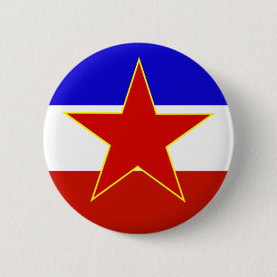 Yugoslavia Flag 6 Cm Round Badge