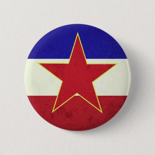 Yugoslavia flag 6 cm round badge