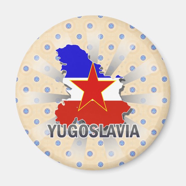 Yugoslavia Flag Map 2.0 Magnet (Front)