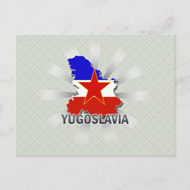 Yugoslavia Flag Map 2.0 Postcard (Front)