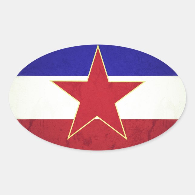 Yugoslavia flag oval sticker (Front)