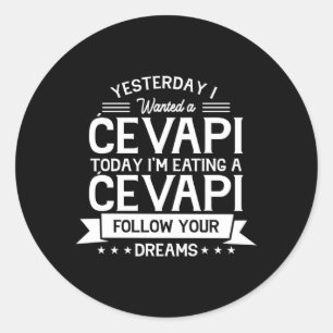 Yugoslavia Food Cevapi Cevapcici Hrvatska Classic Round Sticker