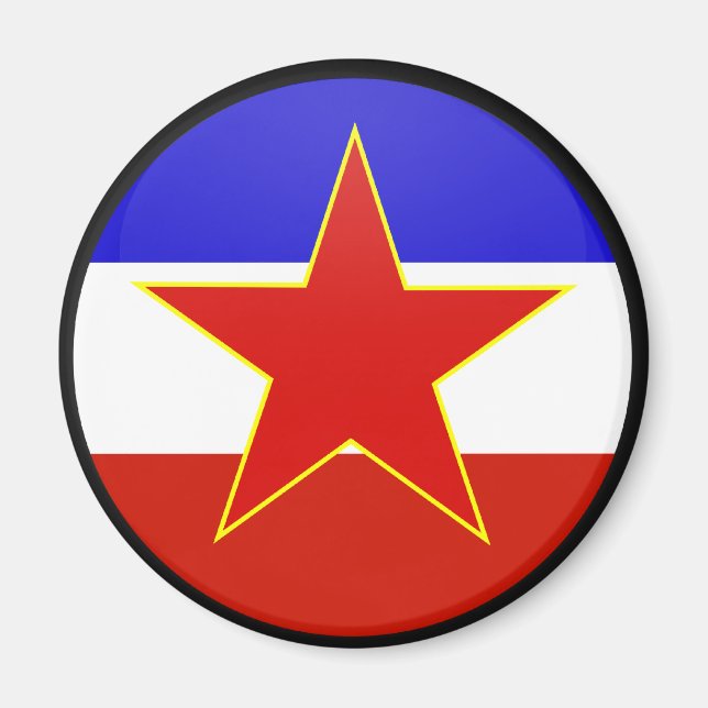 Yugoslavia quality Flag Circle Magnet (Front)
