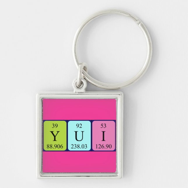 Yui periodic table name keyring (Front)