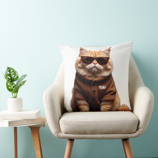 Yuki the Cat: Cosy Throw Pillow (Chair)