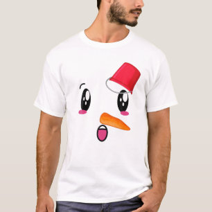 Yukidaruma Snowman Face With Carrot I Kawaii Anime T-Shirt