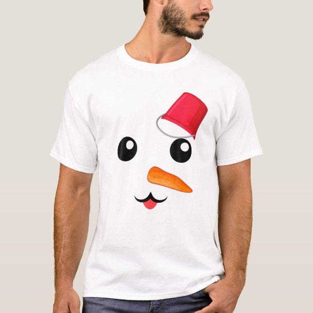 Yukidaruma Snowman Face With Carrot I Kawaii Anime T-Shirt (Front)