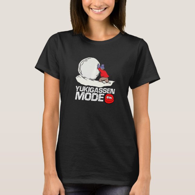 Yukigassen Mode On Snowball Fighting Snow Battle P T-Shirt (Front)